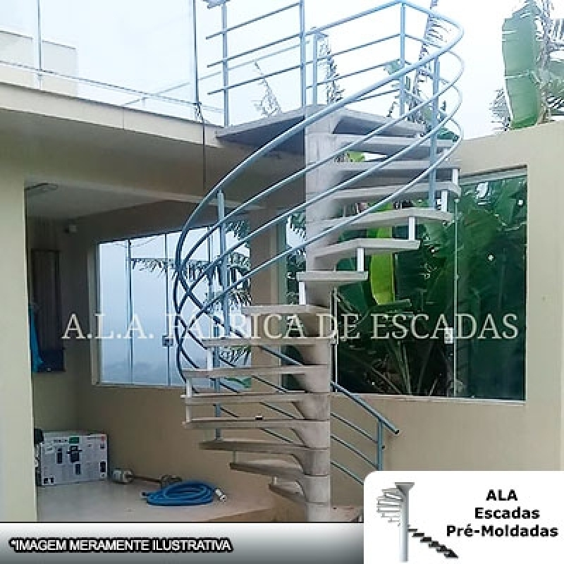 Escada Caracol com Corrimão Valores Água Chata - Escada Caracol Modulada em Concreto