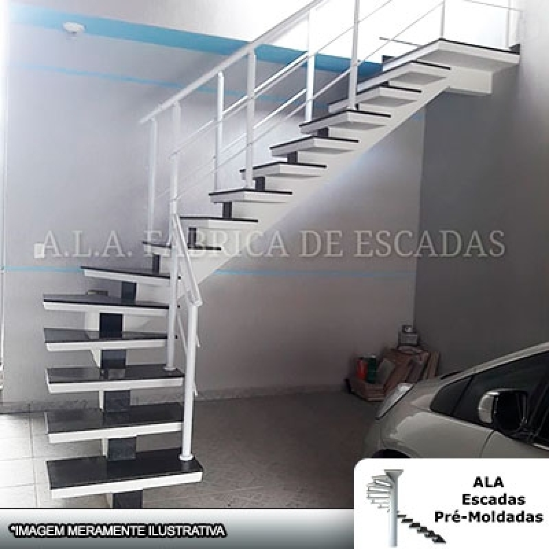 Escada em L com Viga Central Melhor Preço Taboão da Serra - Escada em L para Residência