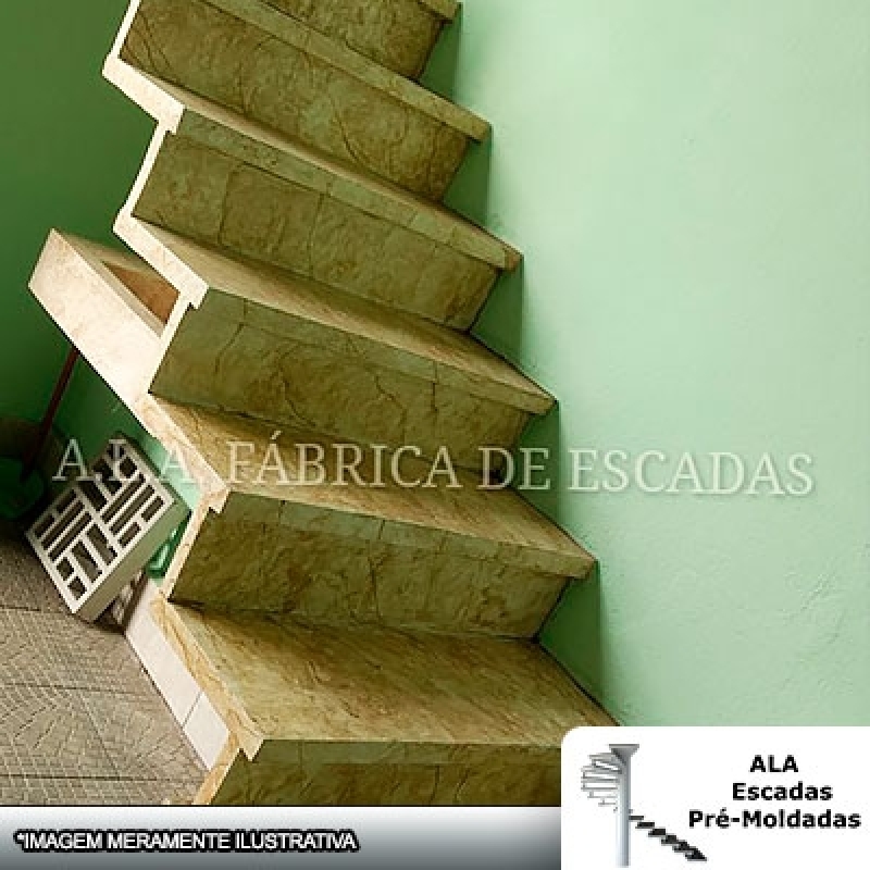 Escada em L de Concreto Invernada - Escada em L Pré Moldada