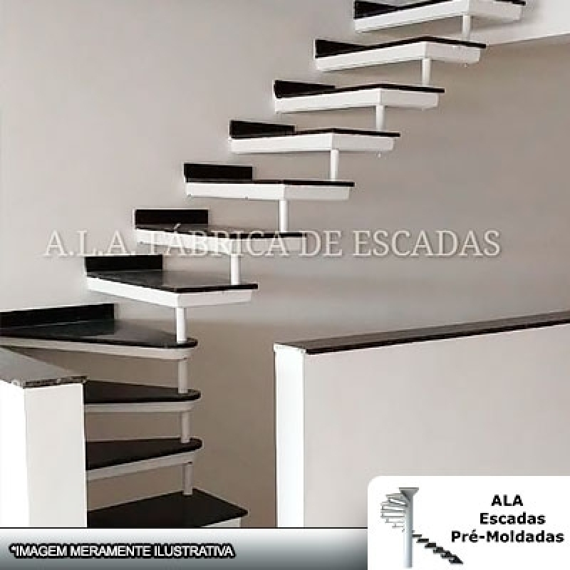 Loja de Escada em L de Concreto Vila Augusta - Escada em L com Viga Central
